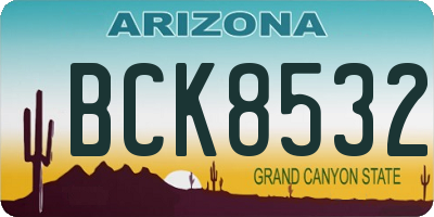 AZ license plate BCK8532