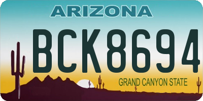 AZ license plate BCK8694