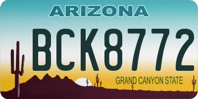 AZ license plate BCK8772