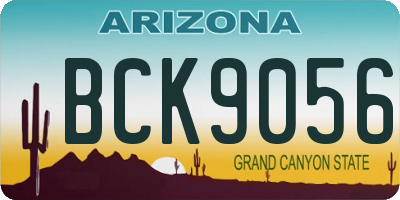 AZ license plate BCK9056