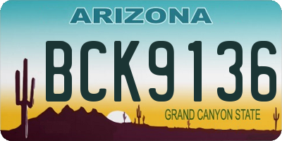 AZ license plate BCK9136