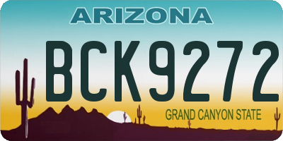 AZ license plate BCK9272