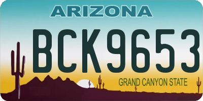 AZ license plate BCK9653