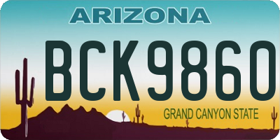 AZ license plate BCK9860