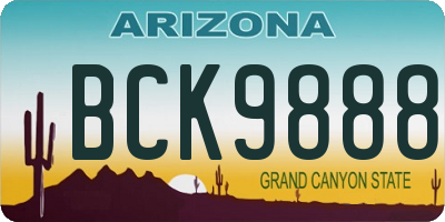 AZ license plate BCK9888