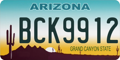 AZ license plate BCK9912