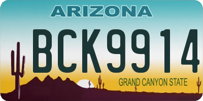 AZ license plate BCK9914