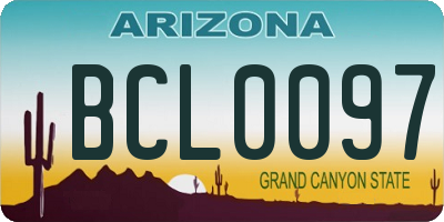 AZ license plate BCL0097