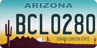 AZ license plate BCL0280