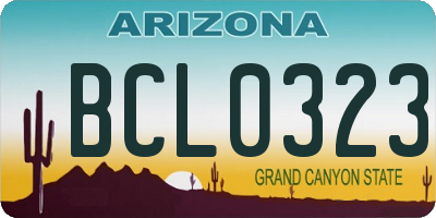 AZ license plate BCL0323