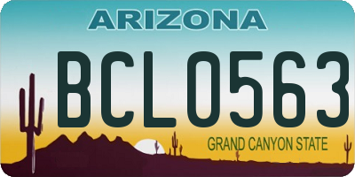 AZ license plate BCL0563