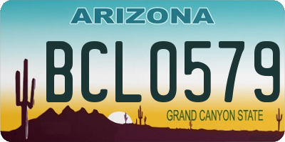 AZ license plate BCL0579