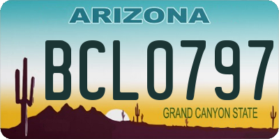 AZ license plate BCL0797