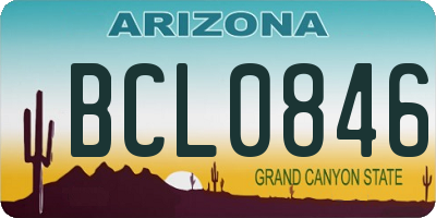 AZ license plate BCL0846