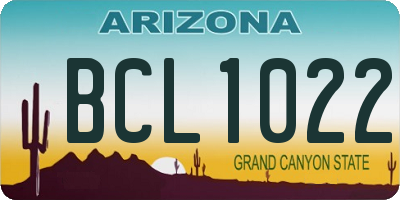 AZ license plate BCL1022