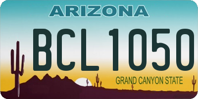 AZ license plate BCL1050