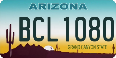 AZ license plate BCL1080