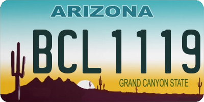 AZ license plate BCL1119