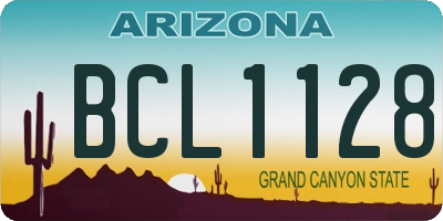 AZ license plate BCL1128