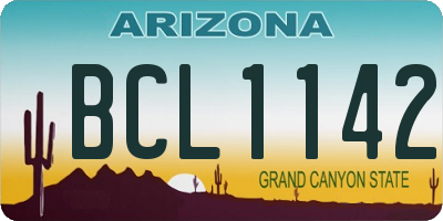 AZ license plate BCL1142