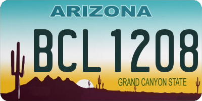 AZ license plate BCL1208