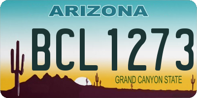 AZ license plate BCL1273