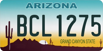 AZ license plate BCL1275