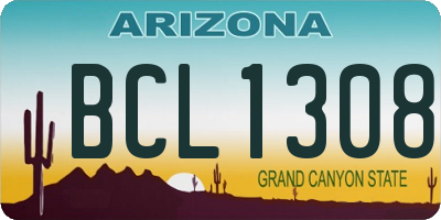 AZ license plate BCL1308