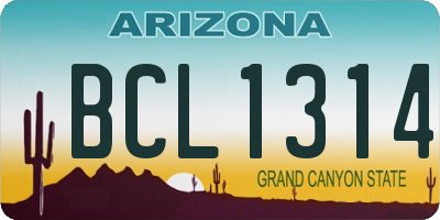 AZ license plate BCL1314