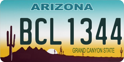 AZ license plate BCL1344