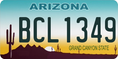 AZ license plate BCL1349