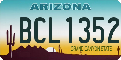 AZ license plate BCL1352