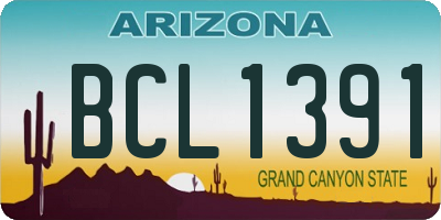 AZ license plate BCL1391