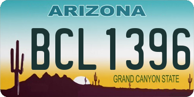 AZ license plate BCL1396