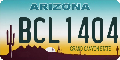 AZ license plate BCL1404