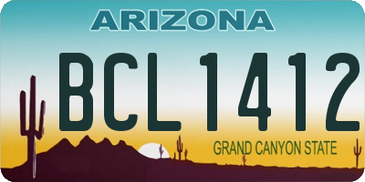 AZ license plate BCL1412