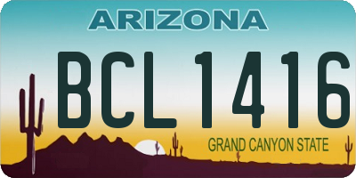 AZ license plate BCL1416