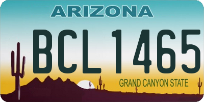 AZ license plate BCL1465