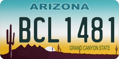 AZ license plate BCL1481