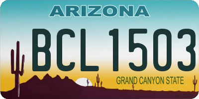 AZ license plate BCL1503