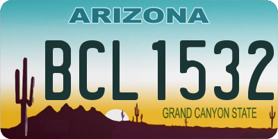 AZ license plate BCL1532