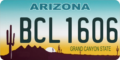 AZ license plate BCL1606