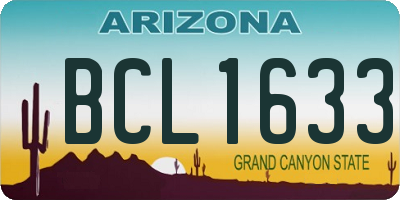 AZ license plate BCL1633