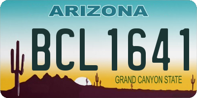 AZ license plate BCL1641