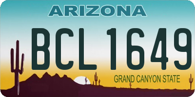 AZ license plate BCL1649