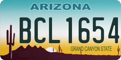 AZ license plate BCL1654