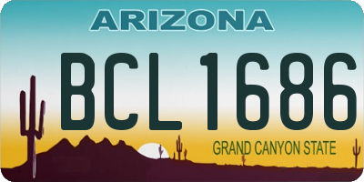 AZ license plate BCL1686