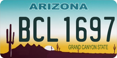 AZ license plate BCL1697