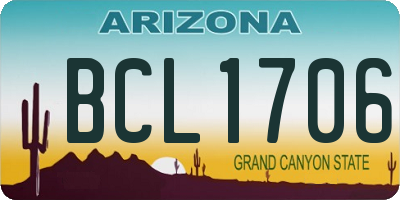 AZ license plate BCL1706