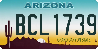 AZ license plate BCL1739